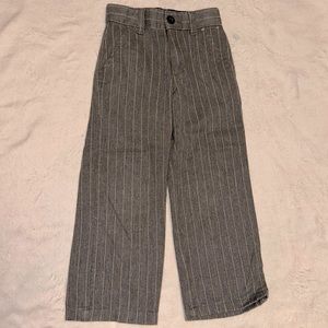 GYMBOREE GRAY PINSTRIPED ADJUSTABLE WAIST DRESS PANTS 4 SLIM EUC
